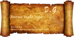 Deres György névjegykártya